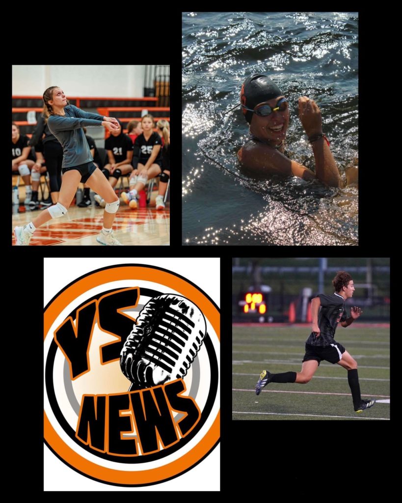 Student athletes Kai Pinto (top left), Lena Englerth (top right), and Chase Gerber (bottom right)