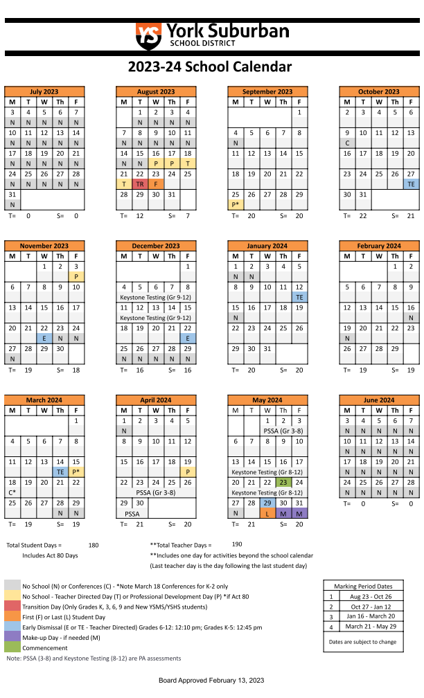 2023-24 School Calendar