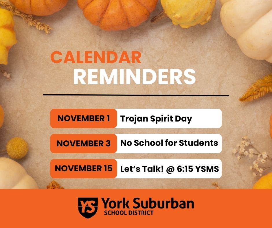 November Calendar Reminders