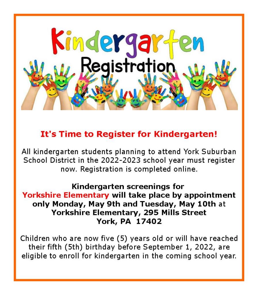 Kindergarten Registration Advert